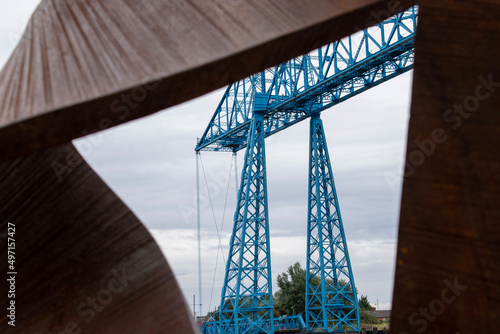 Obraz na płótnie The Tees Transporter bridge on Teesside which crosses the river Tees at Stockton and Middlesbrough w salonie