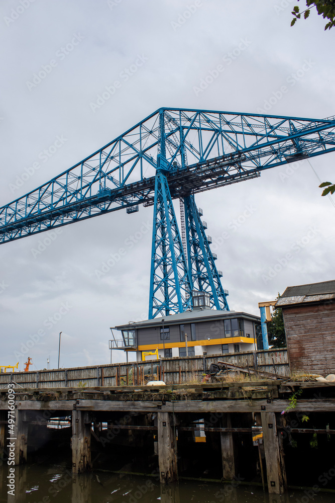 The Tees Transporter bridge on Teesside which crosses the river Tees at Stockton and Middlesbrough