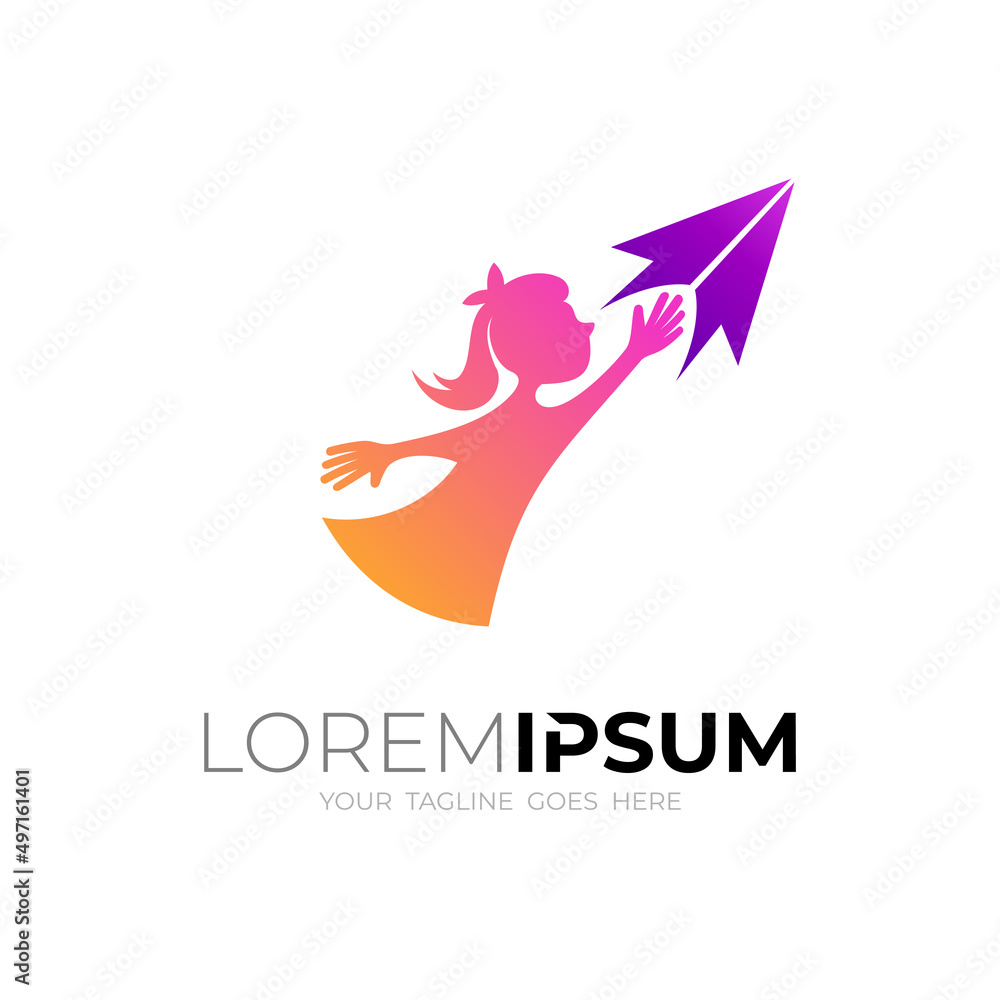 Obraz premium people and arrow design vector, up logo design