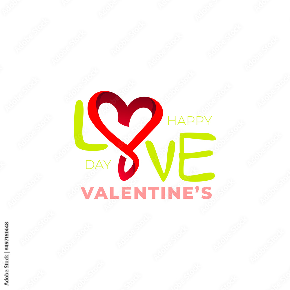 Love logo template, Valentine design vector, font icons