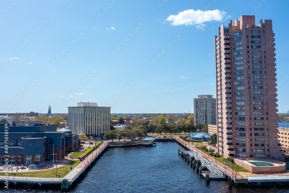 Aerial view of the North Landing in Portsmouth Virginia