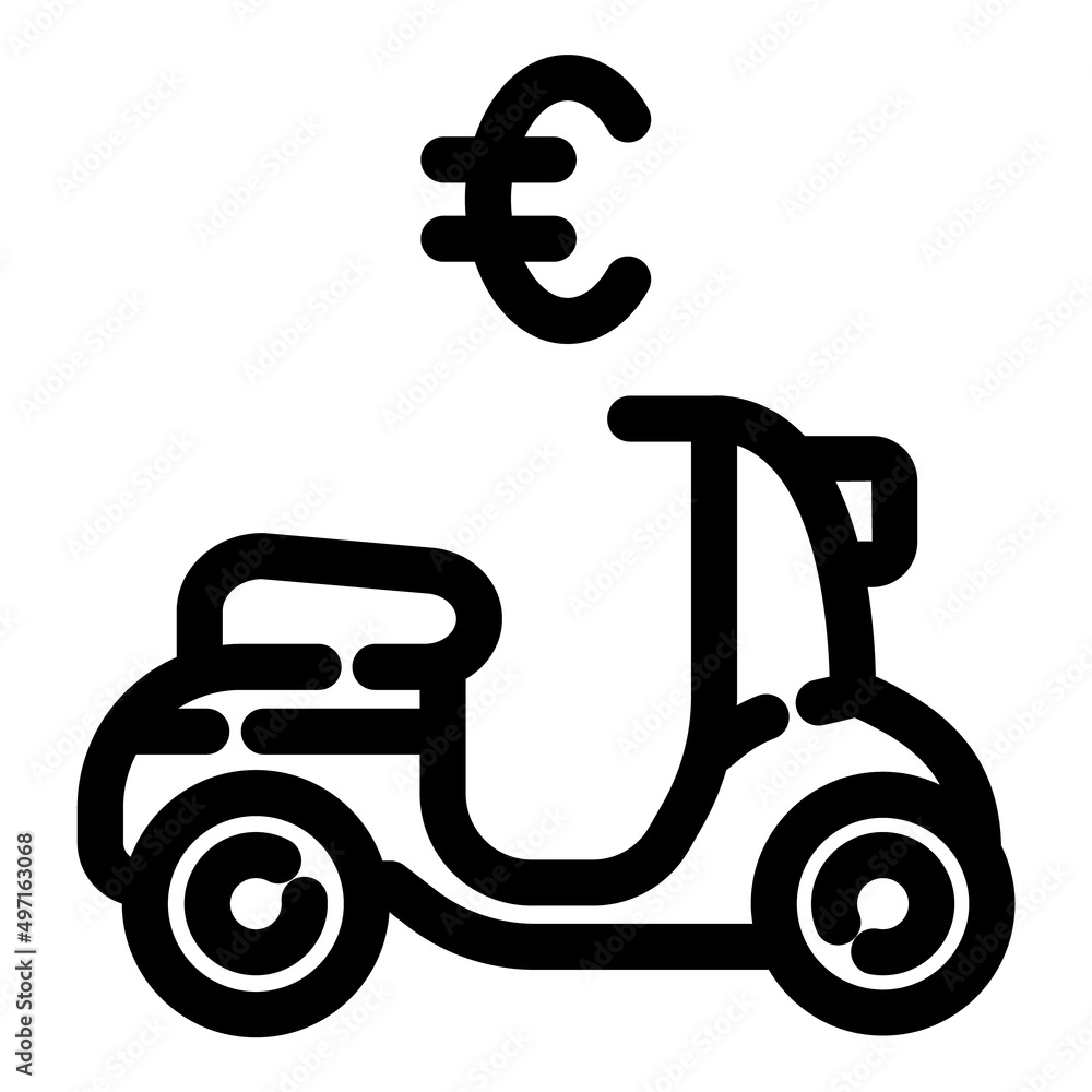 Rent Sale Scooter Flat Icon Isolated On White Background Rent Sale Scooter Flat Icon Isolated On White Background