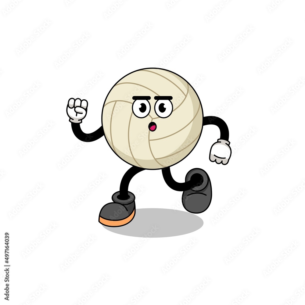 running volleyball mascot illustration running volleyball mascot illustration