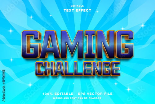 Gaming Challenge 3D Editable Text Effect Style