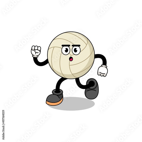 running volleyball mascot illustration