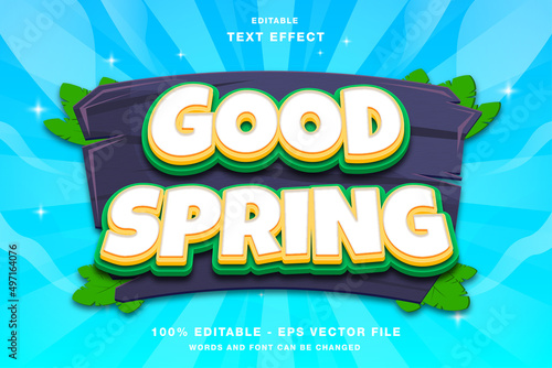 Good Spring 3D Editable Text Efffect photo