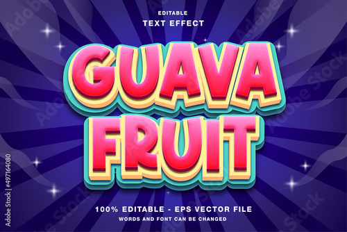 Guava Fruit 3D Editable Text Effect Style