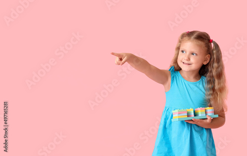 Cute little girl with build...