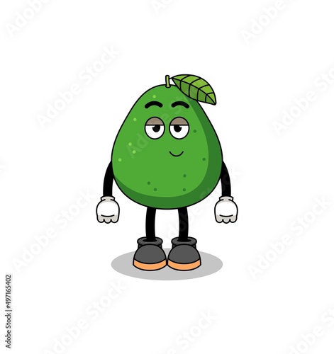 avocado fruit cartoon couple with shy pose