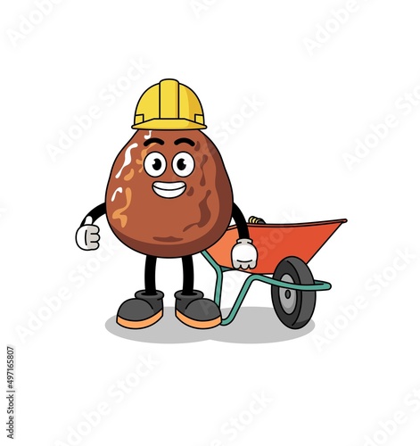 date fruit cartoon as a contractor
