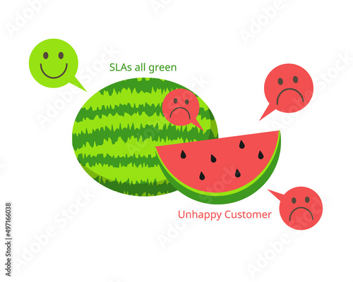 Watermelon Effect is when measures appear to be green but the consumer is unhappy