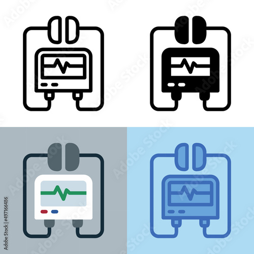 Illustration vector graphic of Defibrillator Icon. Perfect for user interface, new application, etc