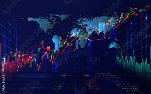 Stock market or forex trading graph in futuristic concept, Abstract global finance background.