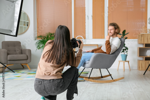 Female photographer taking ...