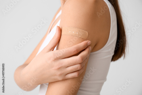 Young woman with applied me...