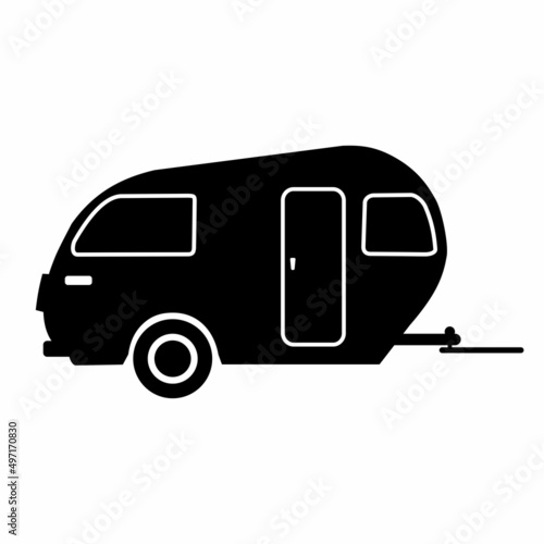 truck and trailer caravan icon logo design vector	