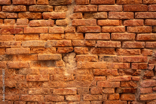 Brick orange uneven old wall texture background  Venice Italy
