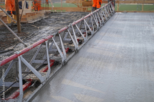 Concrete work on the Benkendorfer Bachtal bridge in Saxony-Anhalt, Germany photo