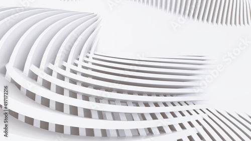 Wallpaper Mural Abstract Curved Shapes. White Circular Background. Torontodigital.ca
