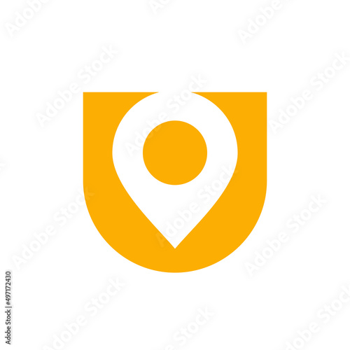 Letter U and map pin logo design template elements Free Download Letter U and map pin logo design template elements - GFXLoad