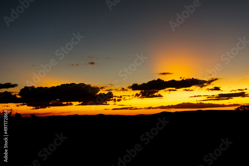 Sunset in the road