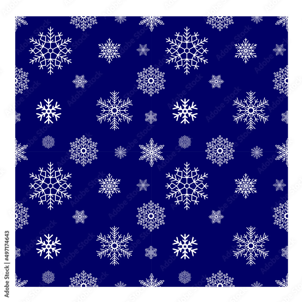 winter seamless pattern of snowflakes, white continuous pattern on red background winter seamless pattern of snowflakes, white continuous pattern on red background
