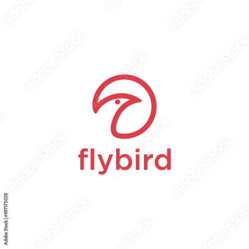 simple bird logo linear style modern concept