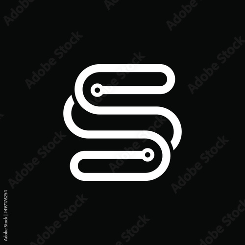 illustration of the letter S with a variety of circles that describe technology