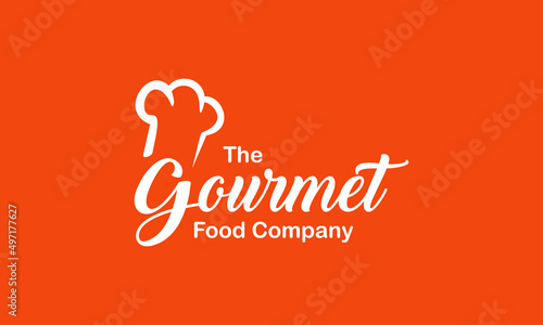 vector graphic illustration logo design for the gourmet food company in typography style
