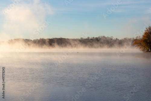 View of a Foggy Lake in Virginia