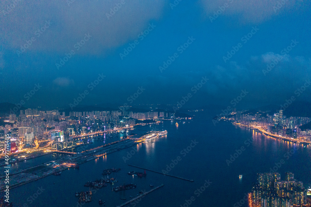 Hong Kong Victoria Harbor night view