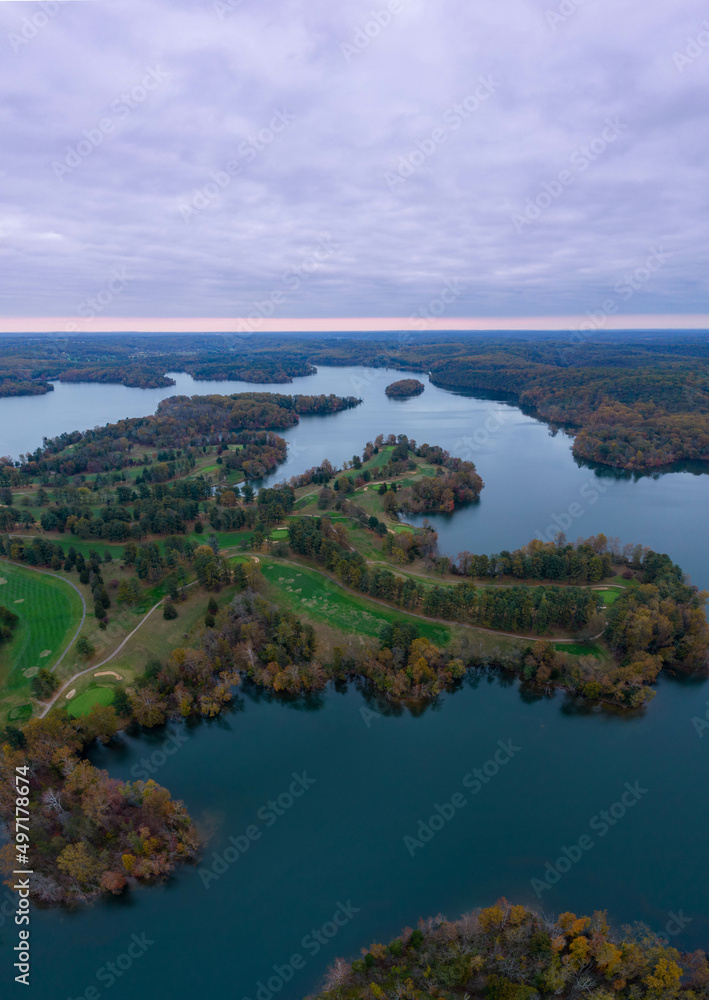 Aerial View of Pine Ridge Golf Course In Baltimore Maryland 
