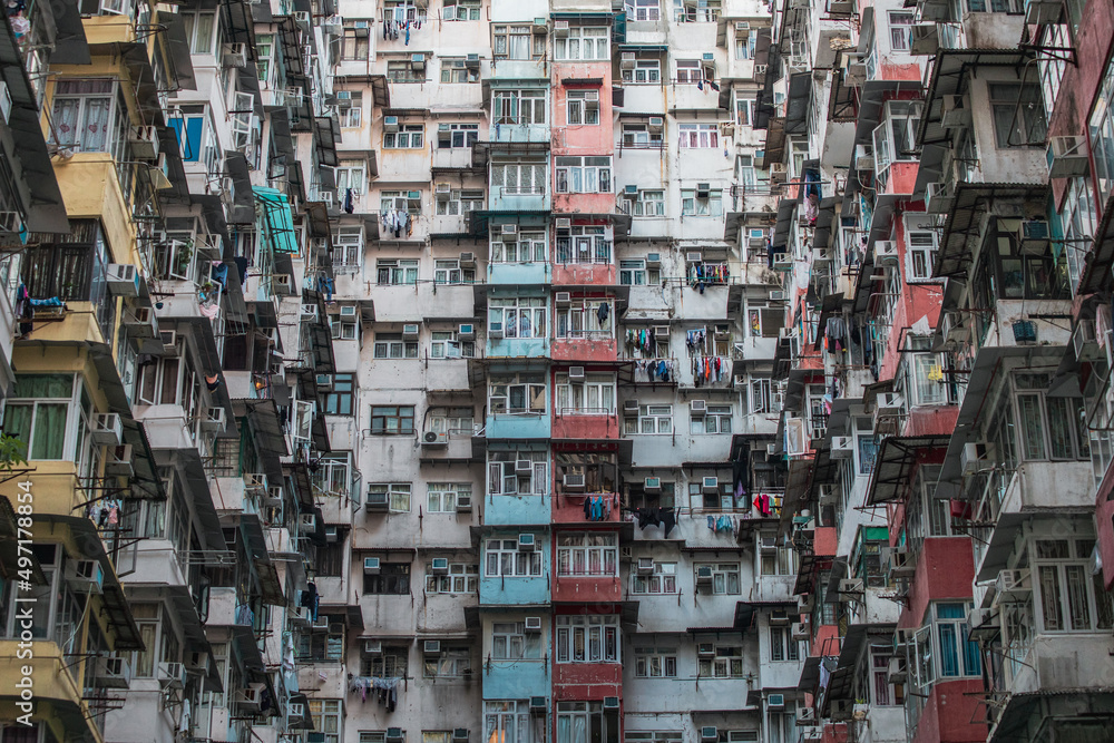 Hong Kong - 10 may 2019: Yik Cheong Building. Known as The Monster ...