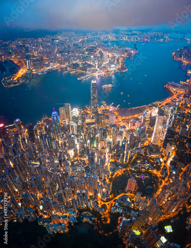 Sticker Hong Kong Victoria Harbor night view