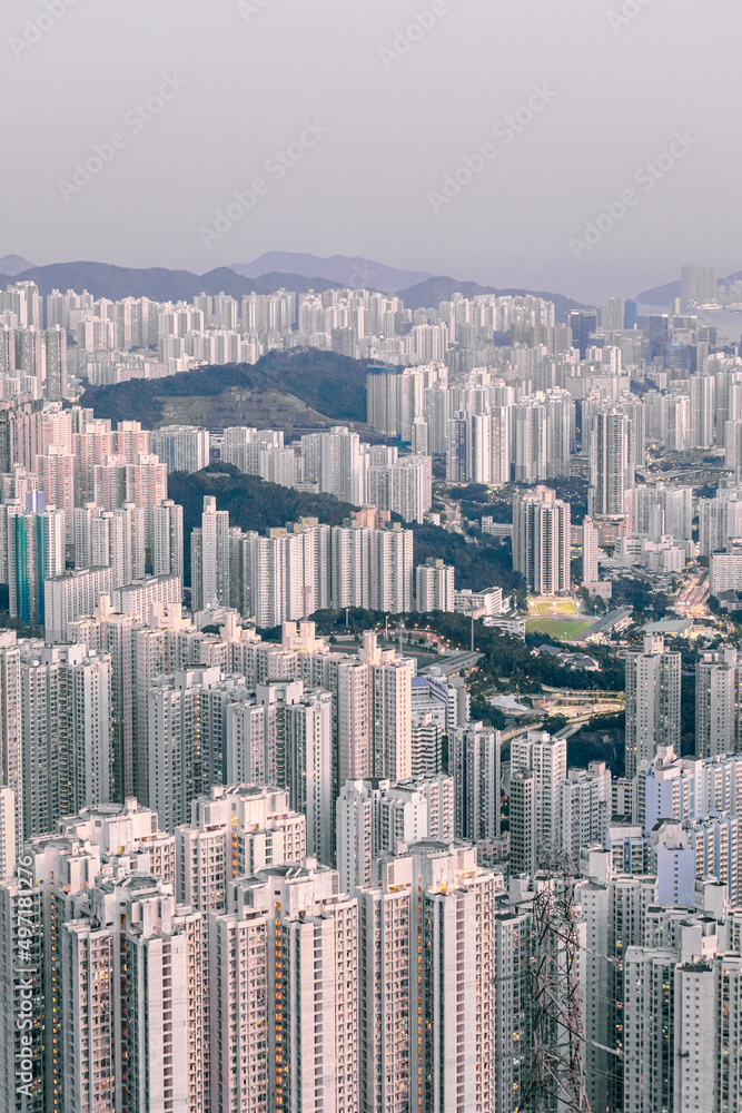 residential area in Kowloong, Hong Kong