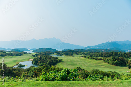 Golf field in evening, Fall, Sai Kung, Hong Kong