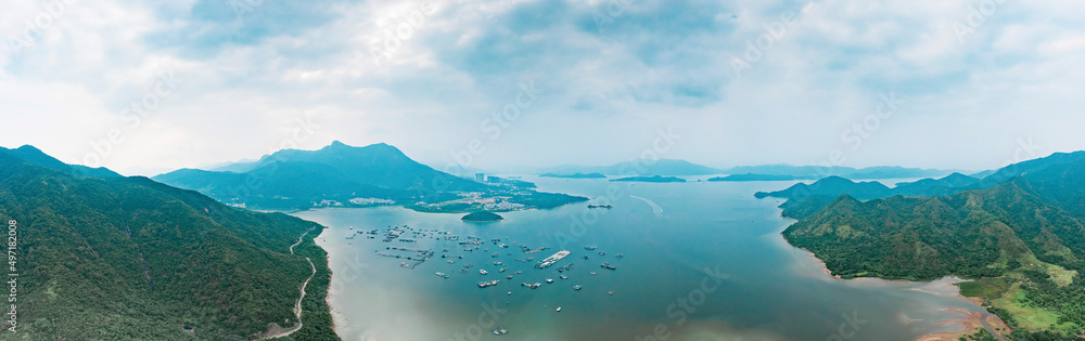 panorama of Mountain and sea landscape, Sai Kung, Hong Kong