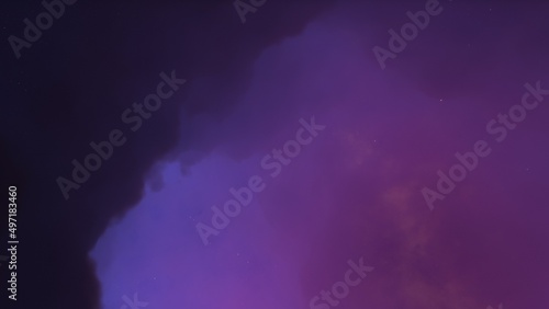 Bright galaxy nebula in cosmos 3d render 