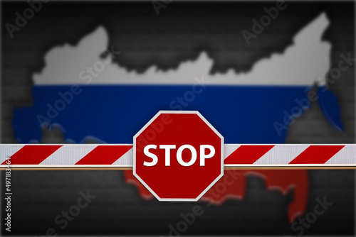 Obraz na plátně Sanctions against Russia for the war in Ukraine concept