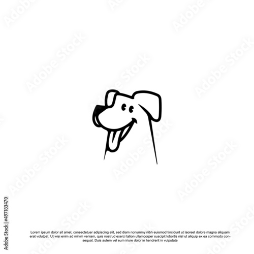 Outline dog logo design for pet shop or others