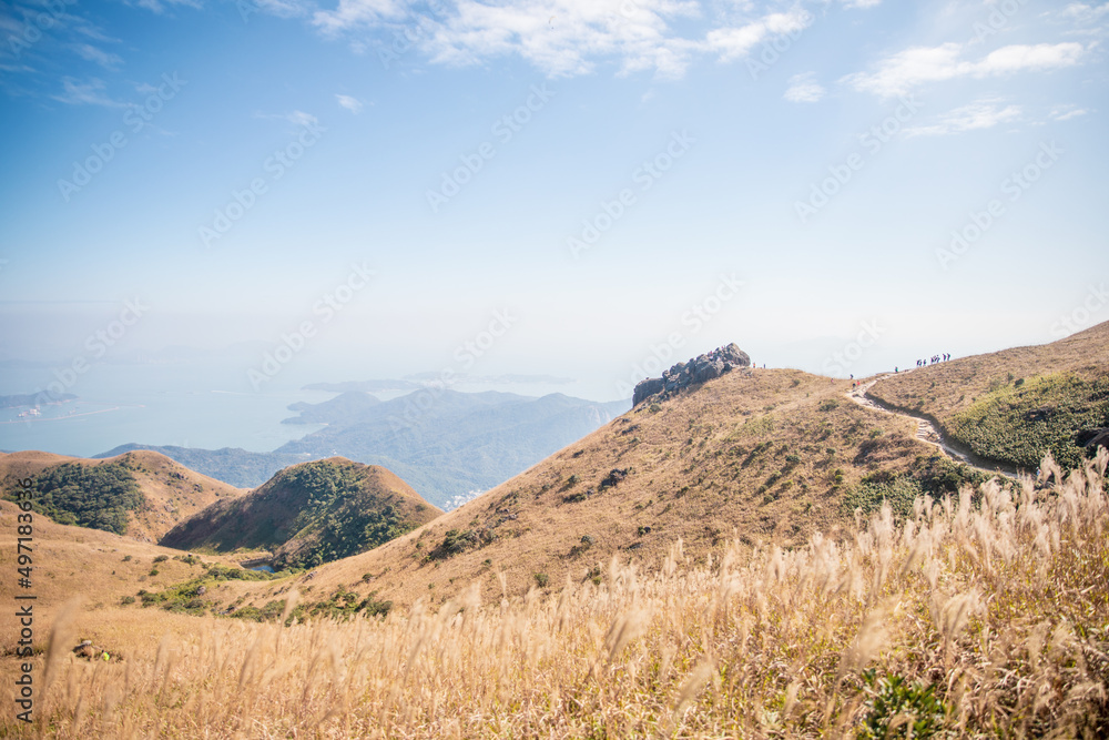 Buildings on the Sunset Peak, Lantau Island, Hong Kong, Autumn Buildings on the Sunset Peak, Lantau Island, Hong Kong, Autumn