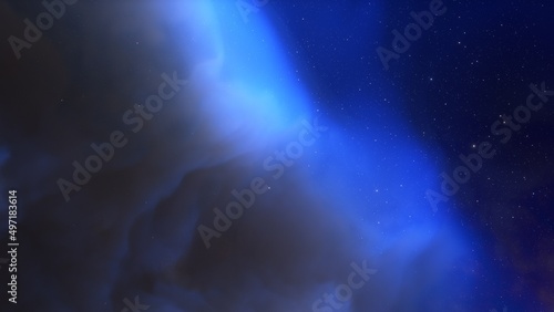 Bright galaxy nebula in cosmos 3d render   © ANDREI