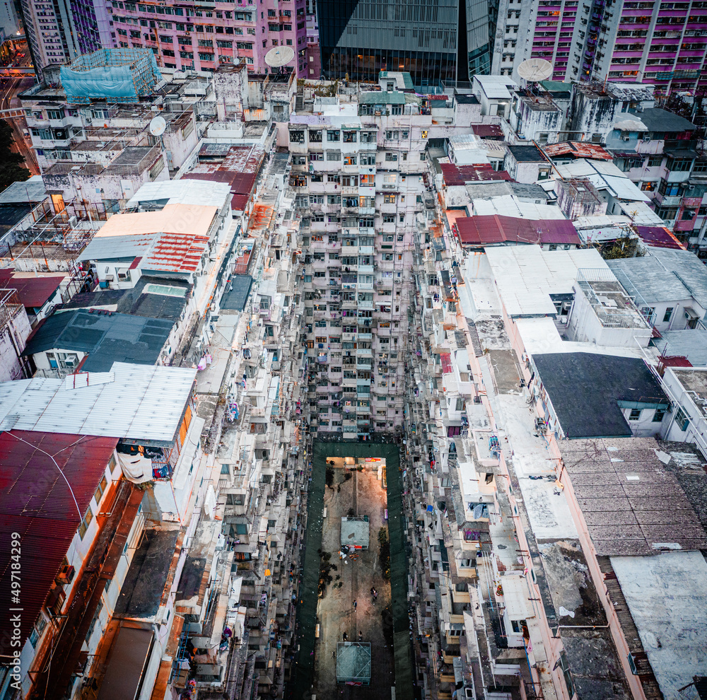 Fototapeta premium Iconic landmark in Hong Kong, Yik Cheong Building, also known as The Monster Mansion