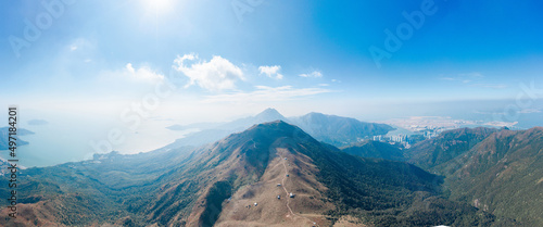 panorama view of Sunset peak and Lantau Peak in Lantau Island, Hong Kong photo