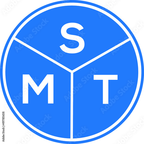 SMT letter logo design on black background. SMT  creative initials letter logo concept. SMT letter design. photo
