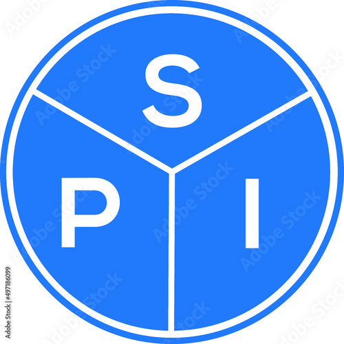 SPI letter logo design on black background. SPI creative  initials letter logo concept. SPI letter design.
