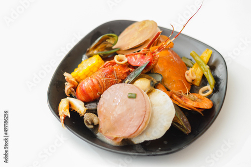 Seafood dishes with spicy spices.