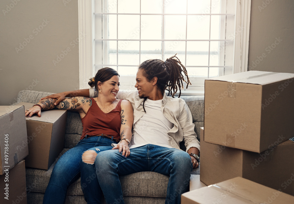 Im sure well make great memories here. Shot of a happy young couple moving into their new home. Im sure well make great memories here. Shot of a happy young couple moving into their new home.