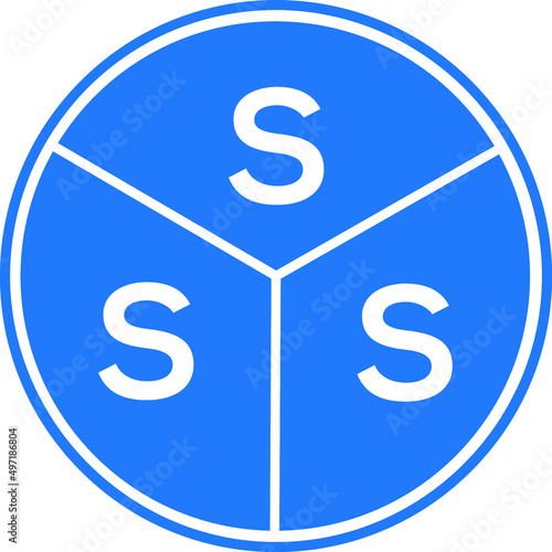SSS letter logo design on black background. SSS creative  initials letter logo concept. SSS letter design.