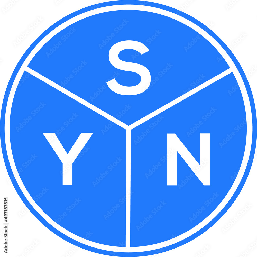 SYN letter logo design on white background. SYN creative circle letter logo concept. SYN letter design. SYN letter logo design on white background. SYN creative circle letter logo concept. SYN letter design.
